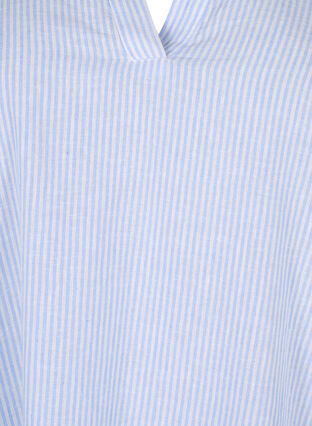 Zizzi Robe rayée en coton et lin, Serenity Wh. Stripe, Packshot image number 2