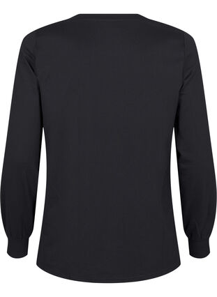 Zizzi Sweatshirt avec ornements en dentelle, Black, Packshot image number 1