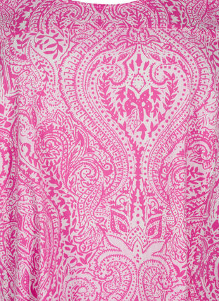 Zizzi Robe en coton à manches courtes avec motifs cachemire imprimés, Shocking P. Paisley , Packshot image number 2