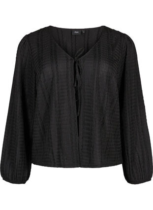 Zizzi Cardigan noué sur le devant, Black, Packshot image number 0