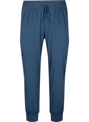 Zizzi Pantalon de jogging avec poches cargo, Insignia Blue Mel. , Packshot image number 0