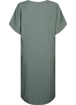 Zizzi Robe à col en V en viscose, Thyme, Packshot image number 1