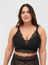 Soutien-gorge en dentelle à rembourrage doux, Black, Model