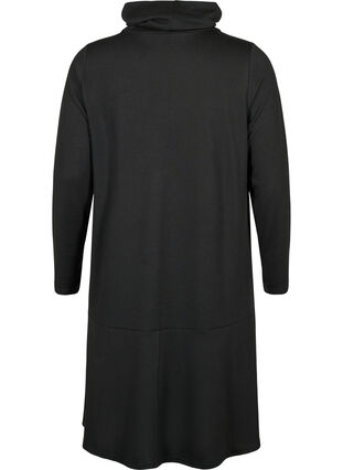 Zizzi Robe en jersey avec col montant et poches, Black, Packshot image number 1