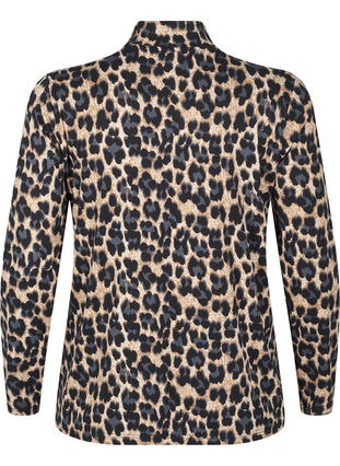 Zizzi FLASH - Blouse à manches longues avec col roulé, Leopard Print , Packshot image number 1