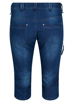 Zizzi Jean capri coupe slim avec poches, Dark blue denim, Packshot image number 1