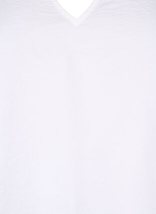 Zizzi Chemisier à manches courtes en viscose avec broderie, Bright White, Packshot image number 2