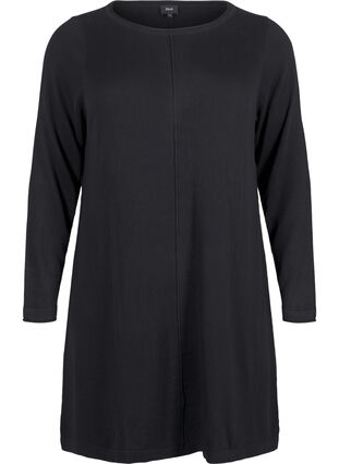 Zizzi Robes tricotées en mélange coton-viscose, Black, Packshot image number 0