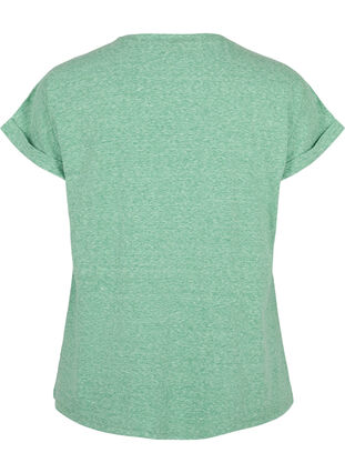 Zizzi T-shirt mélangé à manches courtes, Jolly Green Mél, Packshot image number 1