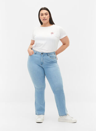 Zizzi Jeans bootcut Ellen à taille haute, Ex Lgt Blue, Model image number 0