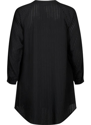 Zizzi Chemise longue en viscose à motifs rayés, Black, Packshot image number 1