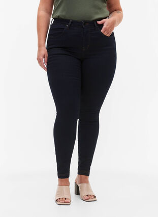 Zizzi Jean Amy super slim à taille haute, Tobacco Un, Model image number 2